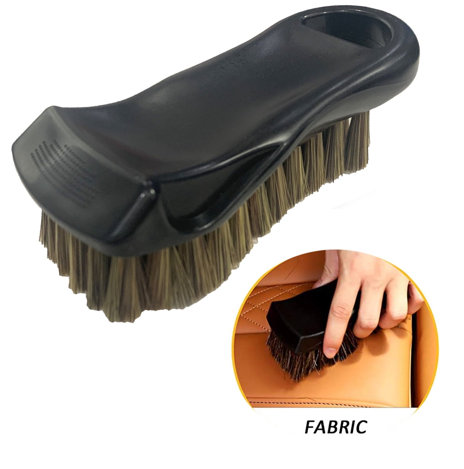 Auto Drive Brand 6 inch Leather Brush Fit Type for Car Cleaning and leather surfaces, Black  Manufacturer VSN No 7380A