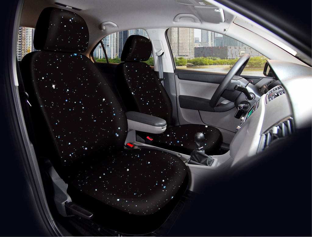 Auto Drive Flat Cloth Starry Galaxy Car Seat Covers, Set of 2, NASAZH35
