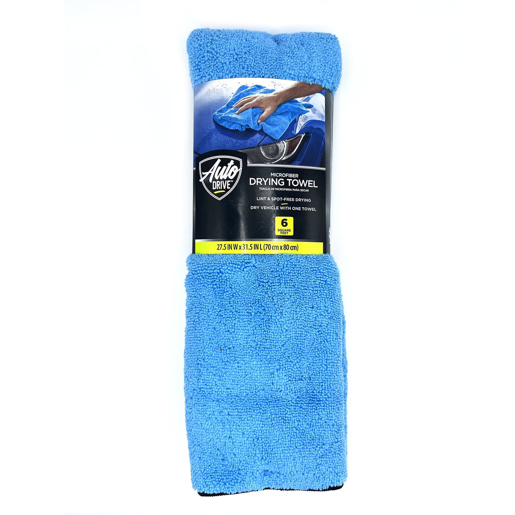 Auto Drive Large Microfiber Car Drying Towel 6SQFT, Super Absorbent, Blue