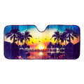 Auto Drive Tropical Windshield Accordion Sunshade for Models Sedan SUV Hatchback Liftback etc, 63'' x 28.5''