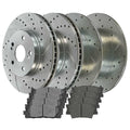 AutoShack Front and Rear Drilled Slotted Brake Rotors Silver and Ceramic Pads Kit Replacement for 2007-2011 Toyota Camry 2008-2011 Avalon 2007 2008 2009 2010 Lexus ES350 2.4L 2.5L 3.5L V6 FWD