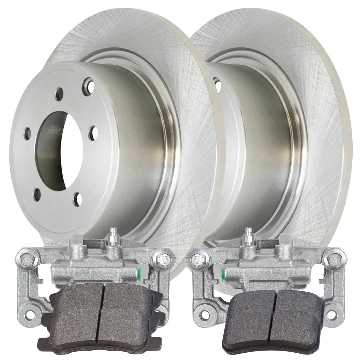 AutoShack Rear Brake Calipers Ceramic Pads Rotors Kit Driver and Passenger Side Replacement for Jeep Patriot Compass Chrysler 200 Sebring Dodge Avenger Caliber Mitsubishi Lancer RVR Outlander Sport V6