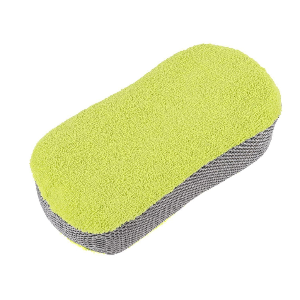 Autocraft Car Wash Sponge, Lime Microfiber, Bug Scrubber without Scratching, Lint-free, Easy to Grip, 1 Pack