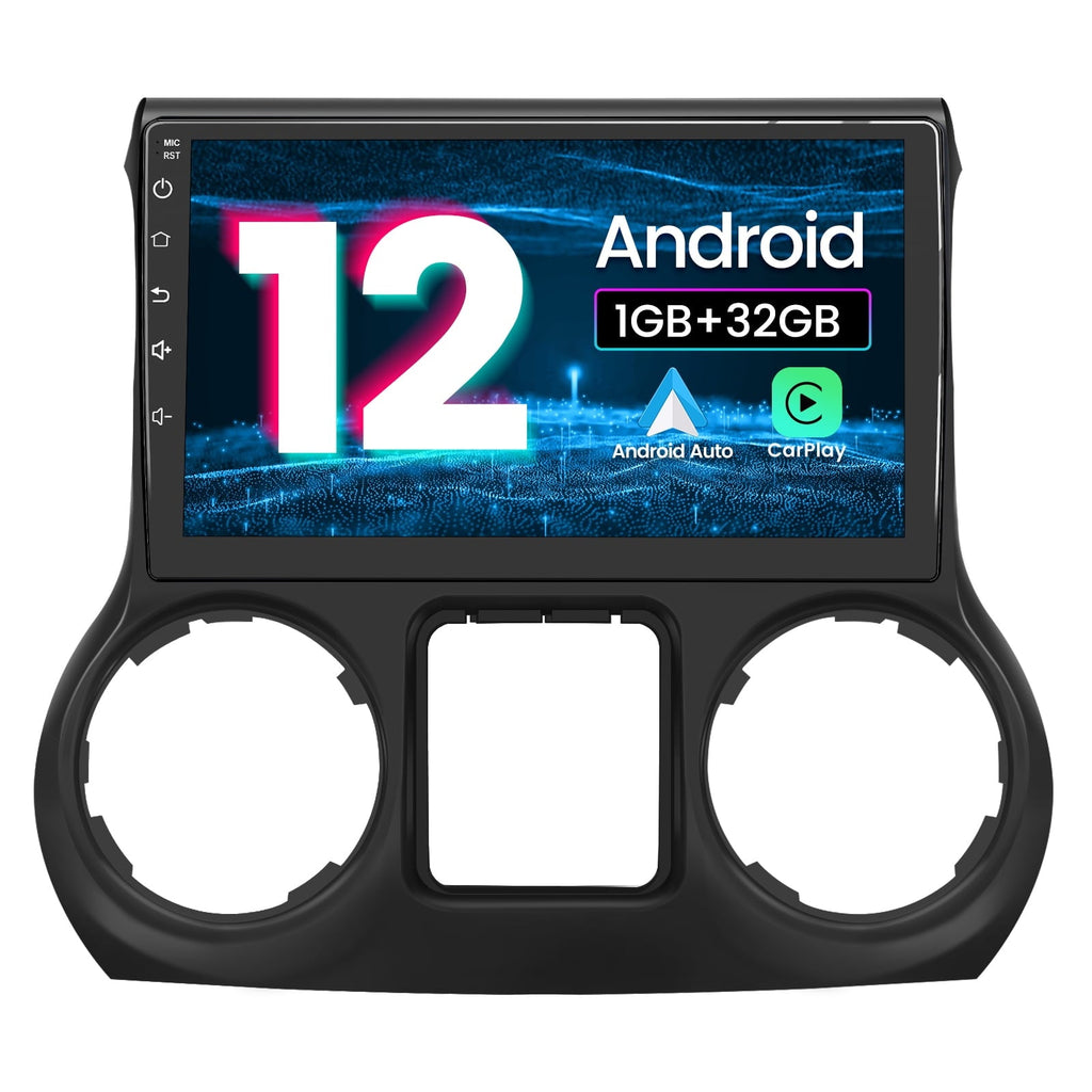 Awesafe Car Radio Stereo 10 inch Touch Screen 1GB+32GB Android 12 for Jeep Wrangler JK 2015-2016 Suppor Wifi Bluetooth GPS Navigation in-Dash Car Multimedia