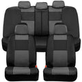 BDK Classic Gray Faux Leather Car Seat Covers Full Set, Front & Rear Bench Seat Cover for Cars Truck