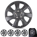 BDK Hubcap Wheel Covers Toyota Camry 2006-2014 Style - 16 Inch Silver Replica Cover, OEM Factory Replacement (4 Pieces) (Matte Black)