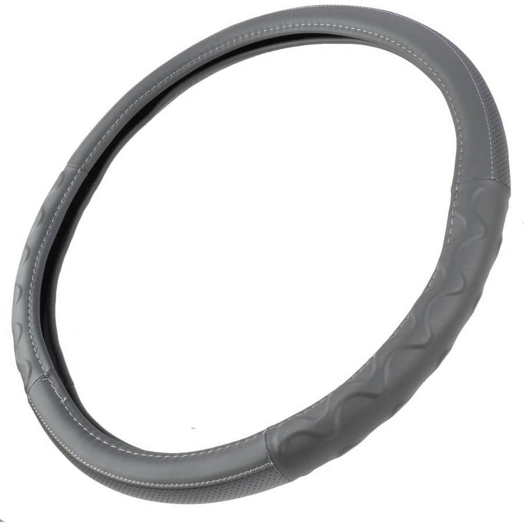 BDK Motor Trend Big Rig Car Steering Wheel Cover, Truck Trailer 18" Wheel, Black Beige Gray