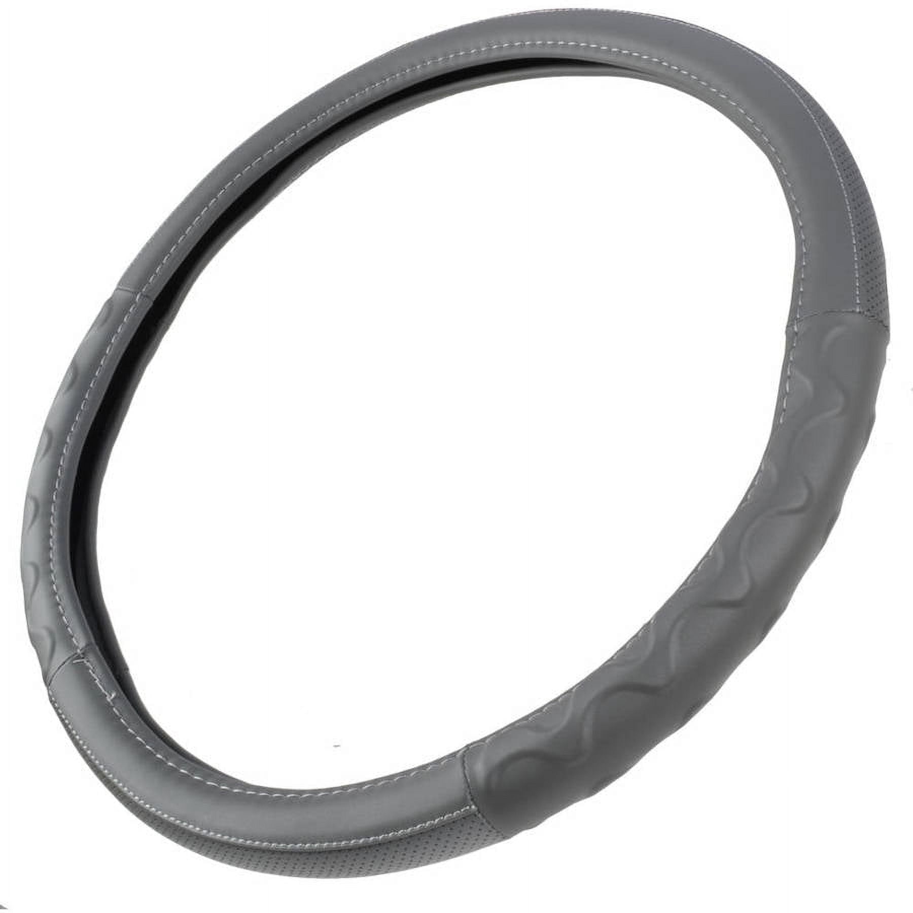BDK Motor Trend Big Rig Car Steering Wheel Cover, Truck Trailer 18" Wheel, Black Beige Gray