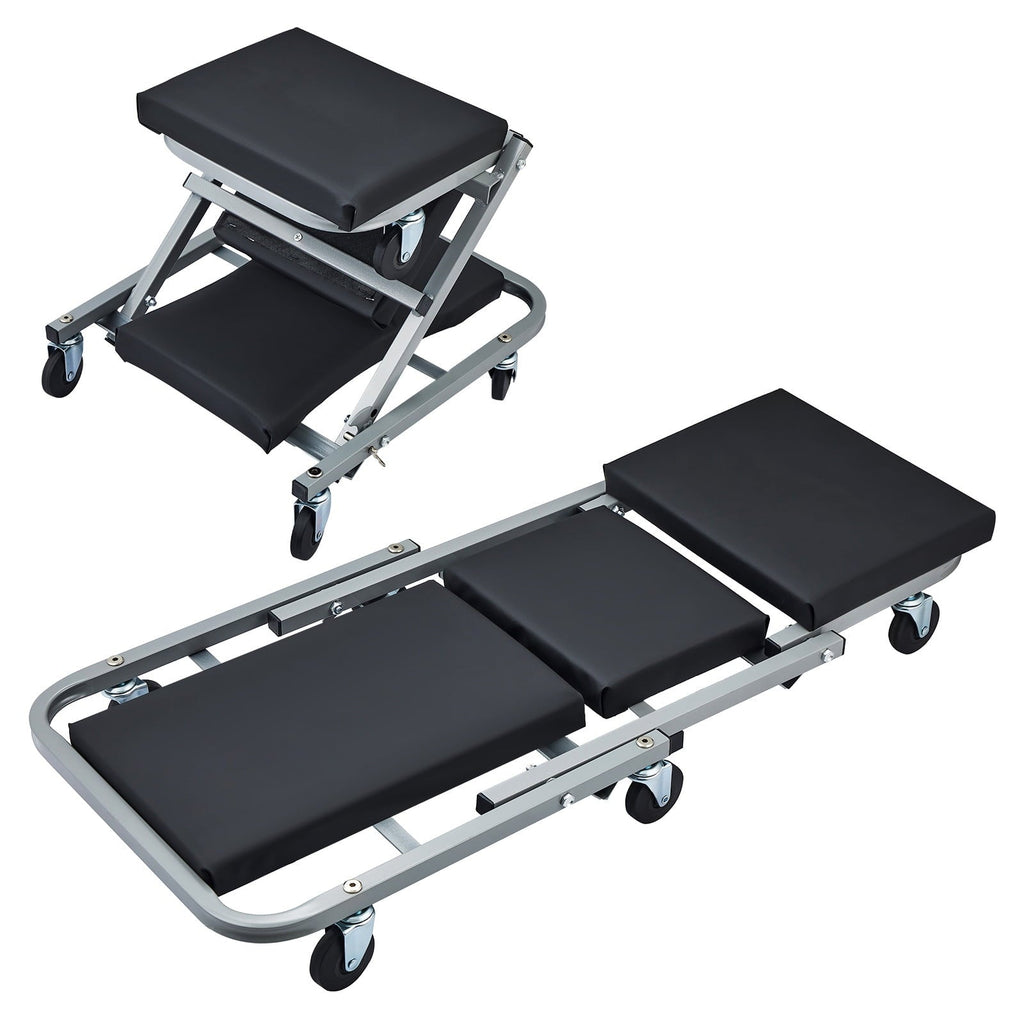 BENTISM 36'' 2 in 1 Z Creeper 300LBS Mechanic Rolling Garage/Shop Seat Low Profile Stool for Auto Repair