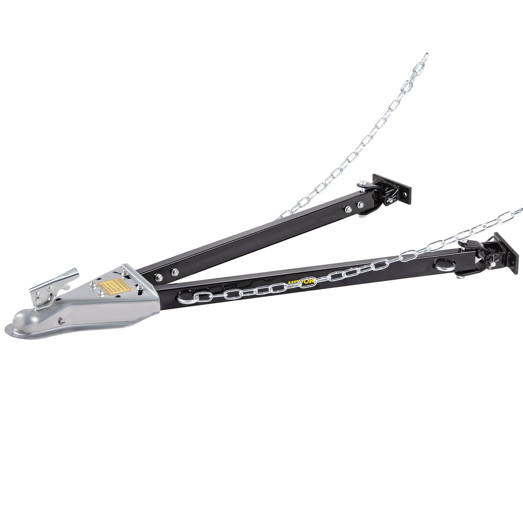 BENTISM Adjustable Tow Bar Bumper Mount Tow Bar 5000lbs Fit 2'' Ball w/ Chains