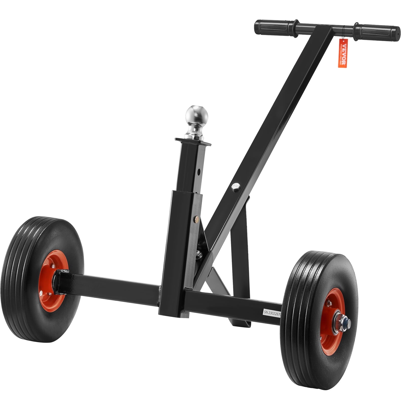 BENTISM Adjustable Trailer Dolly, 600lbs Tongue Weight Capacity, Carbon Steel Trailer Mover with 16''-24'' Adjustable Height, 1-7/8'' Hitch Ball & 10'' Solid Tires