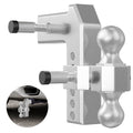 BENTISM Adjustable Trailer Hitch, Fits 2" Receiver, 6" Drop Ball Mount Hitch w/ Forged Aluminum Shank ＆ Two Iron Balls, 12500 lbs Towing Capacity for Most Common Needs, Dual Locking Pins Included