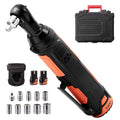 BENTISM Cordless Electric Ratchet Wrench Cordless Ratchet 3/8" 12V 2 Batteries