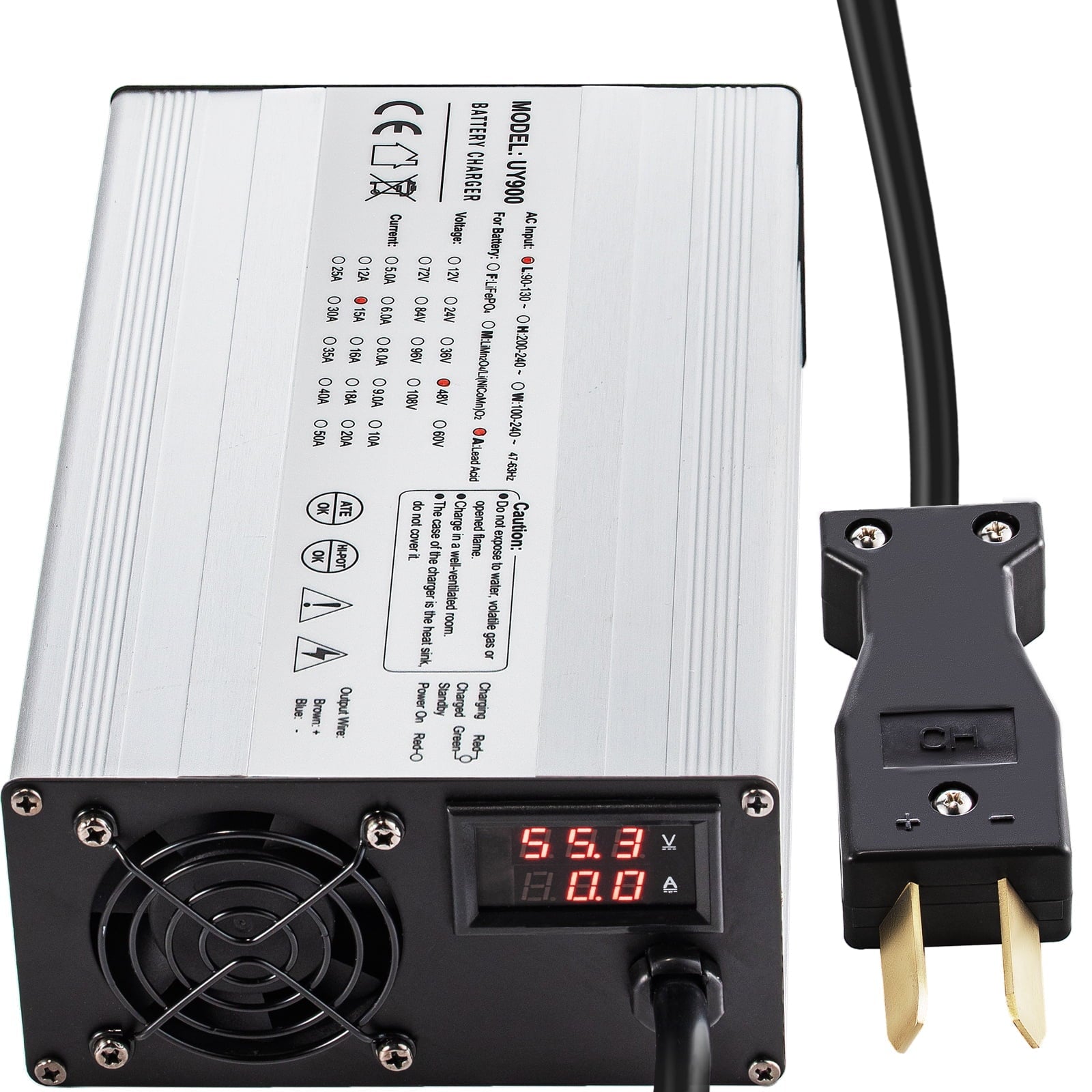 BENTISM Golf Cart Battery Charger Club Car Charger 36V 18A Splayed Plug for Ez Go