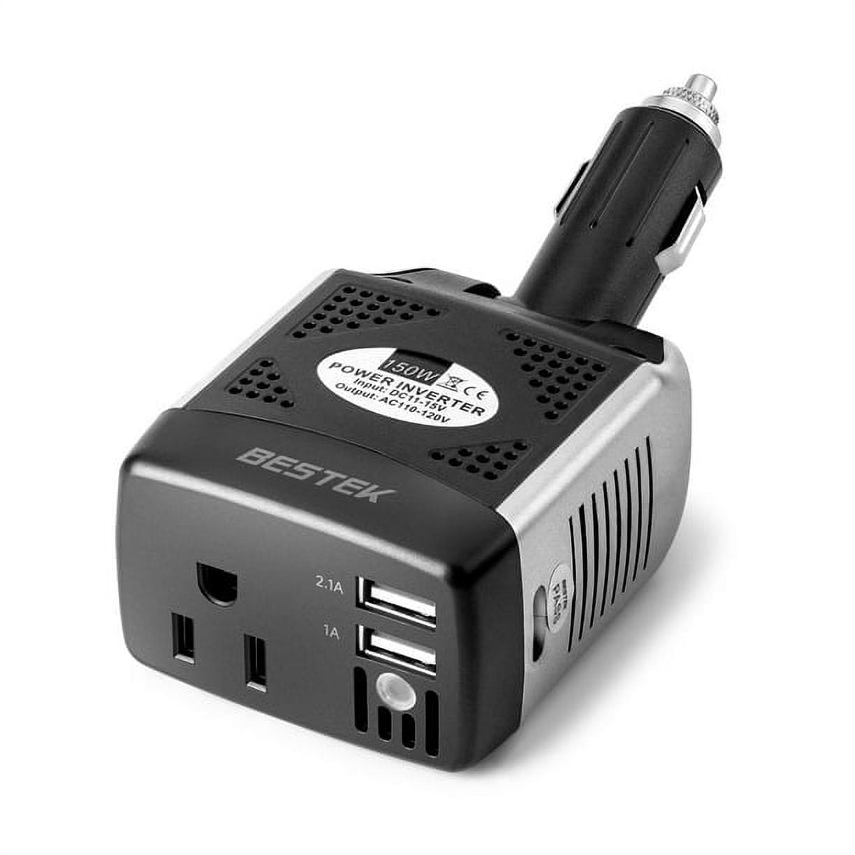 BESTEK 150W Power Inverter Car Charger with 2 USB Charging Ports