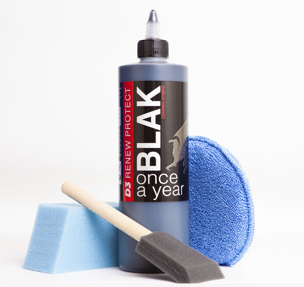 BLAK – Ceramic Hybrid Protectant, Restoration Treatment, Faded Plastic, Vinyl, Tires, Motorcycle- and Golf Cart-Dry-Seal-Safe!