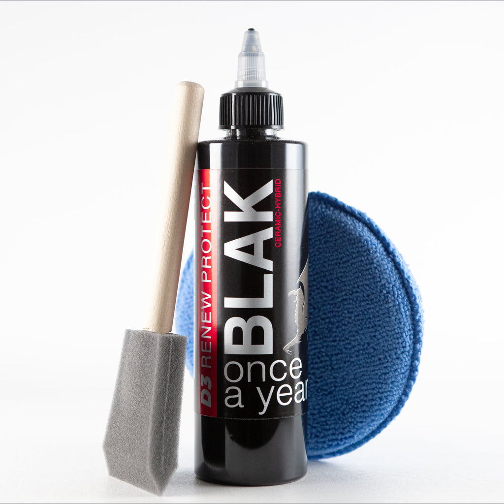BLAK – Motorcycle, Golf Cart, RV Safe - Trim, Tire Shine & Preservation Treatment, OEM Restorer - Fading Plastic, Cracking Vinyl, Tire Dry Rot. Dry-Seal Ceramic Coating Protectant - Semipermanent