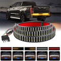 BLUELK 60" Truck Tailgate Light Bar Four Row 648 LED Flexible Strip Running Turn Signal Brake Reverse Tail Light,Red/White