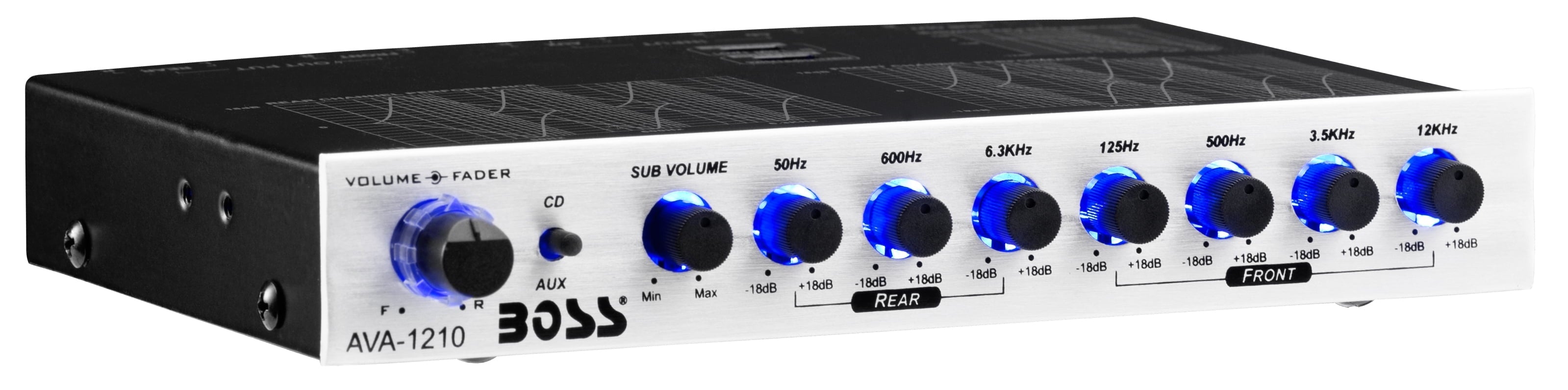 BOSS Audio Systems AVA1210 Car Audio Equalizer 7 Band Pre-Amp With Gold-Plated Front/Rear and Subwoofer Outputs, DPS Processor