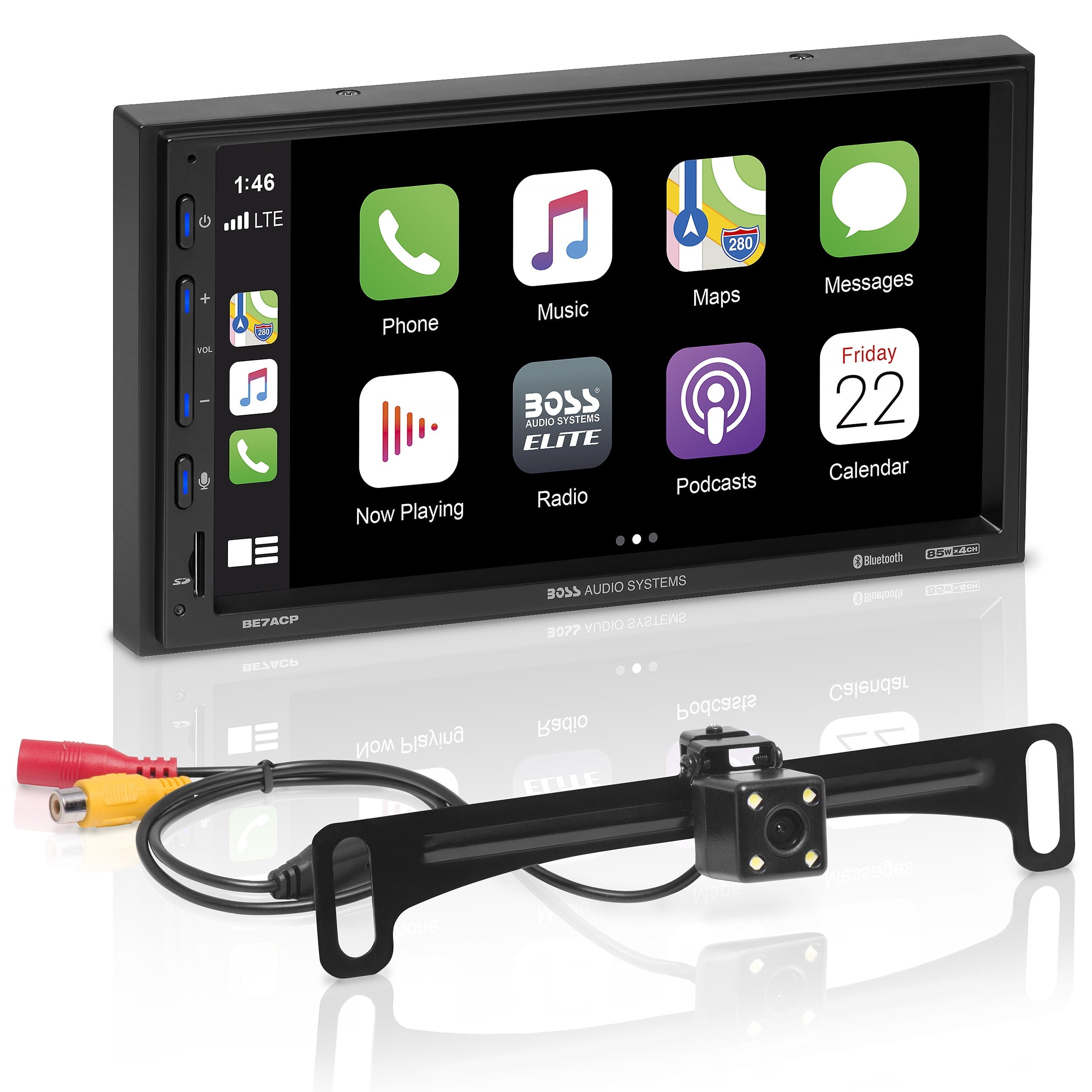 BOSS Audio Systems Elite BE7ACP-C Car Audio Stereo System - Apple CarPlay, Android Auto, 7 inch Double Din, Touchscreen, Bluetooth Head Unit, Radio Receiver, No CD Player, Backup Camera, for Amplifier