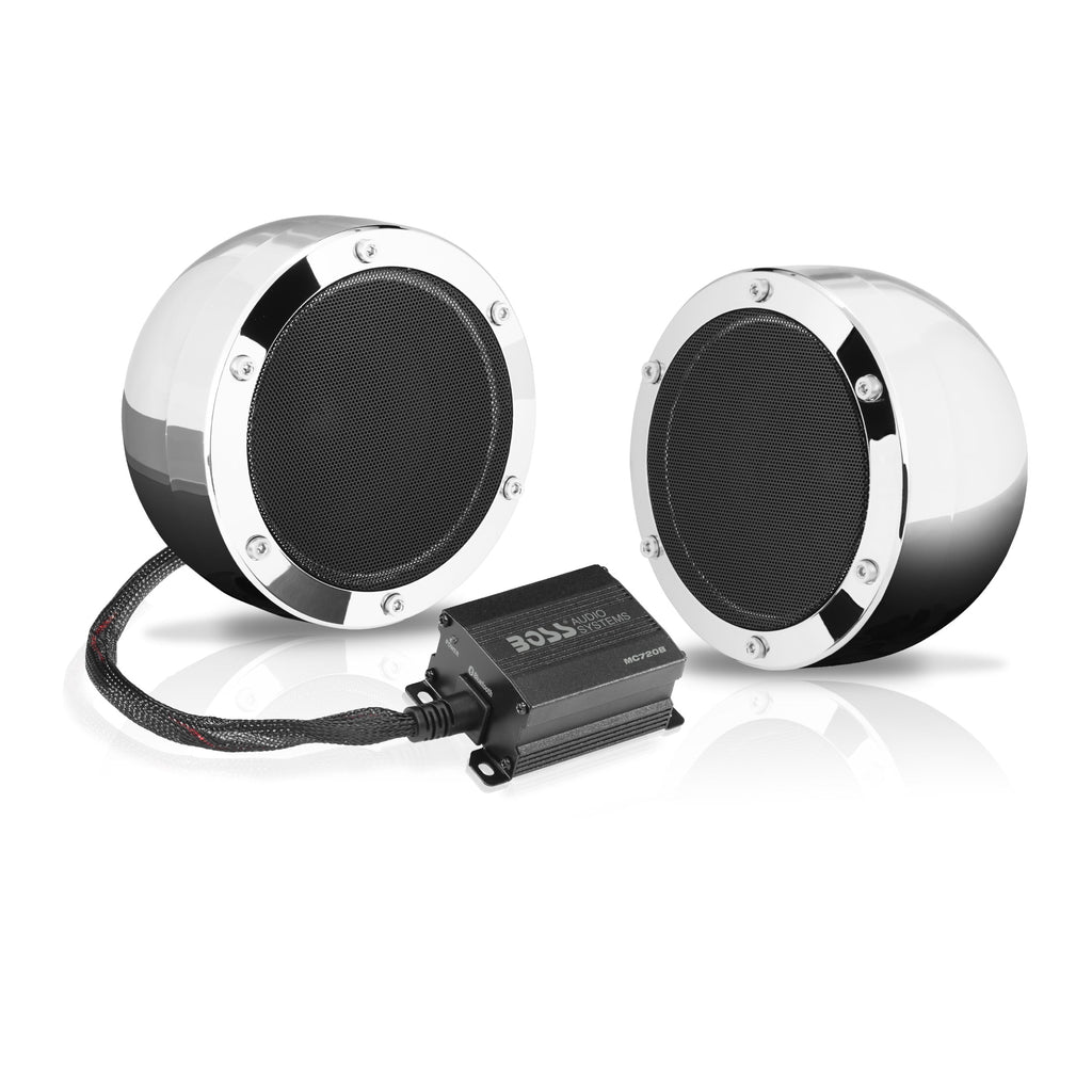BOSS Audio Systems MC720B 4 inch Motorcycle Speakers and Amplifier Audio Sound System