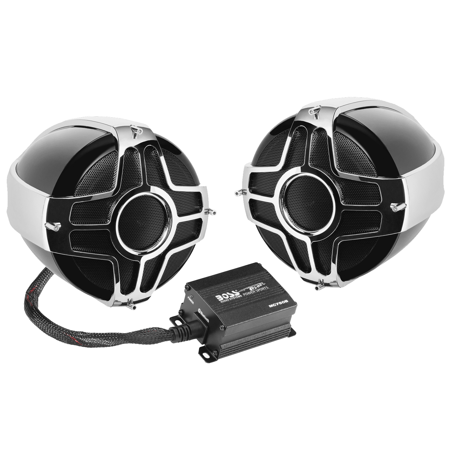BOSS Audio Systems MC750B Motorcycle Speaker Amplifier, Bluetooth, 4” Speakers