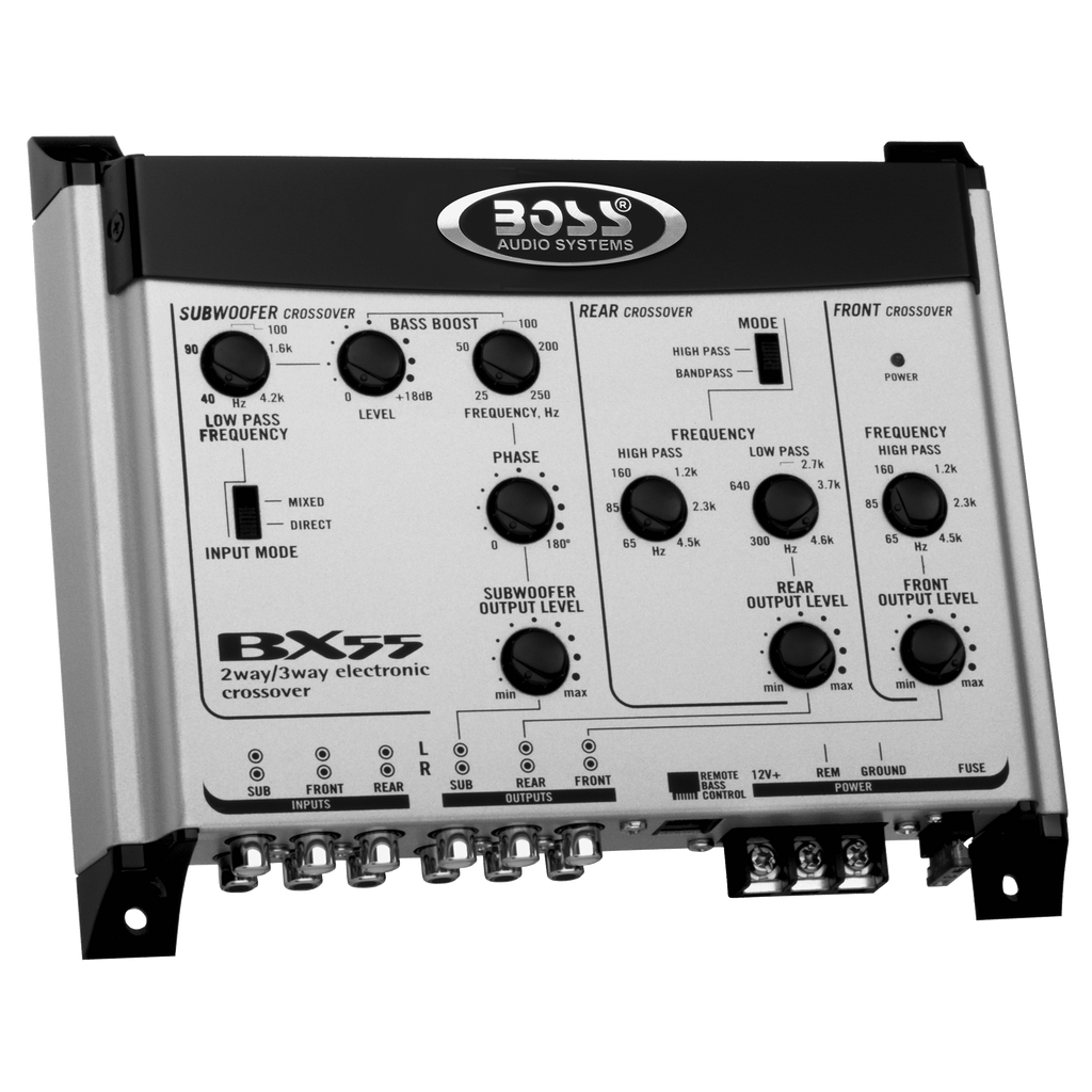 BOSS BX55 2/3 Way Car Audio Electronic Crossover Bass w/Remote Control