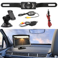 Backup Camera Monitor Kit Wireless,5 Display 9 LED License Plate Reverse Waterproof Night Vision HD Reversing Universal for Car/Vehicle/SUV/Van/Camper