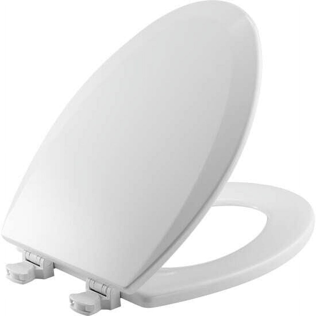 Bemis Elongated Enameled Wood Toilet Seat in White with Easy•Clean? Hinge