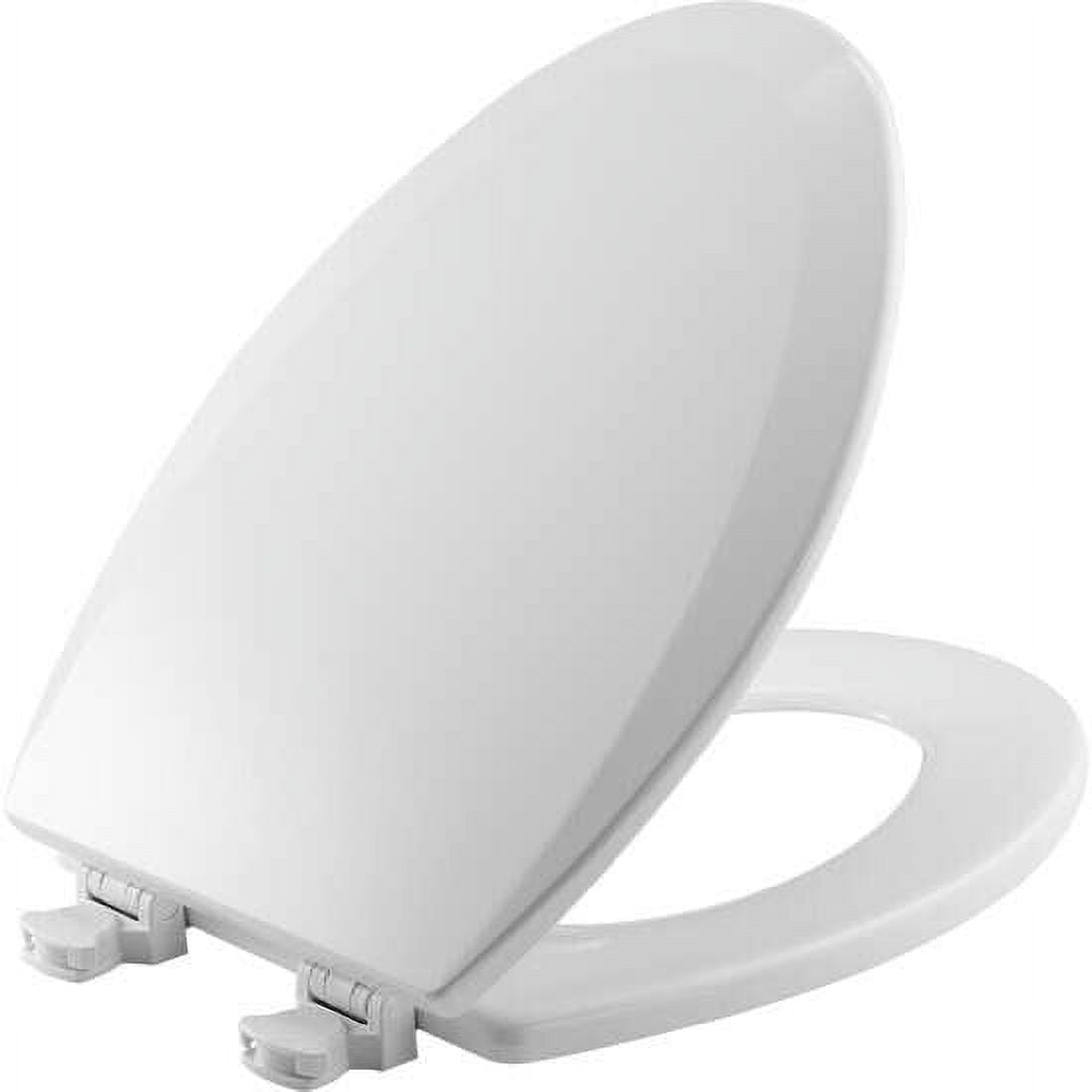 Bemis Elongated Enameled Wood Toilet Seat in White with Easy•Clean? Hinge