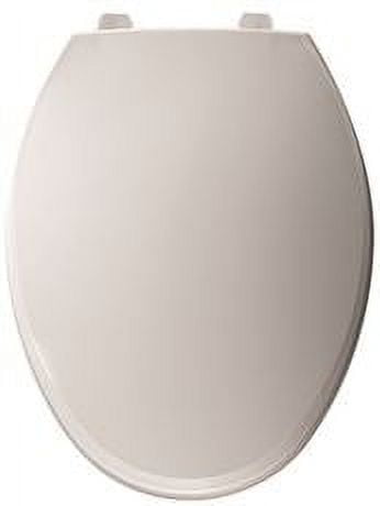 Bemis Elongated Hospitality Plastic Toilet Seat in White with STA-TITE Commercial Fastening System