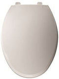 Bemis Elongated Hospitality Plastic Toilet Seat in White with STA-TITE Commercial Fastening System