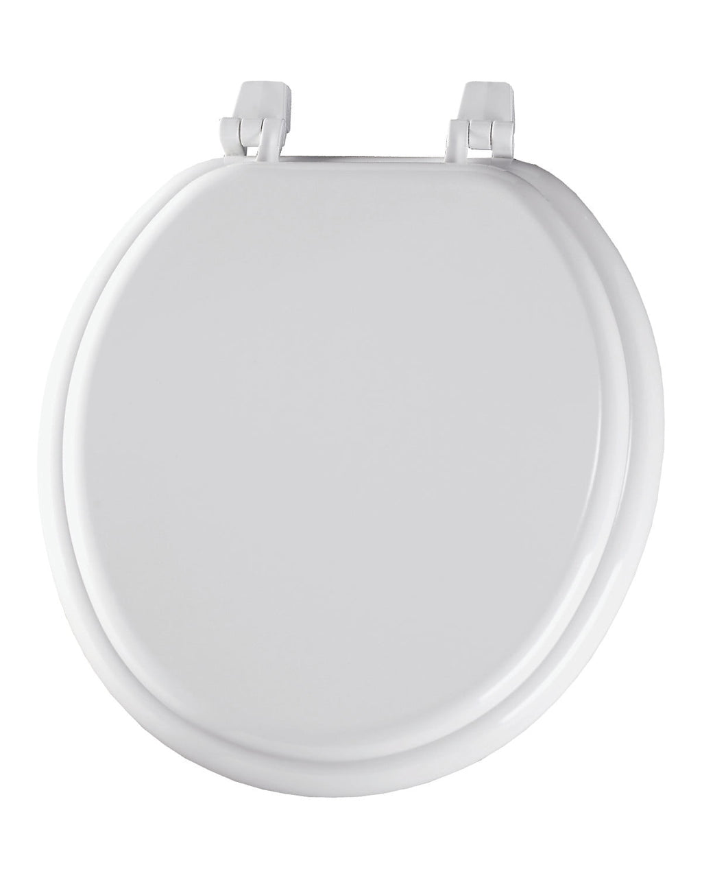Bemis Round Enameled Wood Toilet Seat in White with Top-Tite Hinge