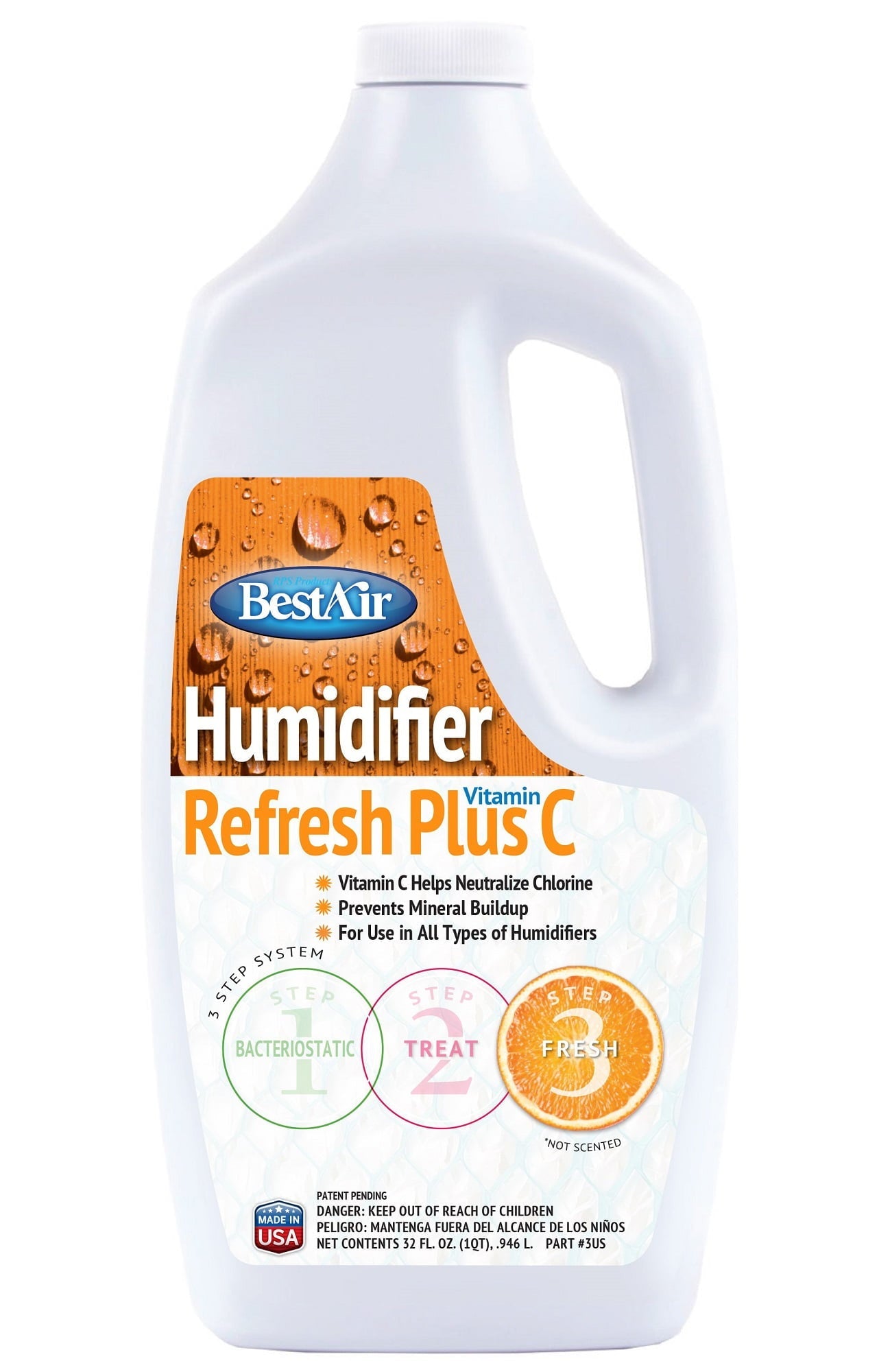 BestAir® Refresh + Vitamin C Humidifier Water Treatment, 32 fl oz for Evaporative Humidifiers