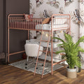 Better Homes & Gardens Kelsey Twin Metal Loft Bed, Rose Gold