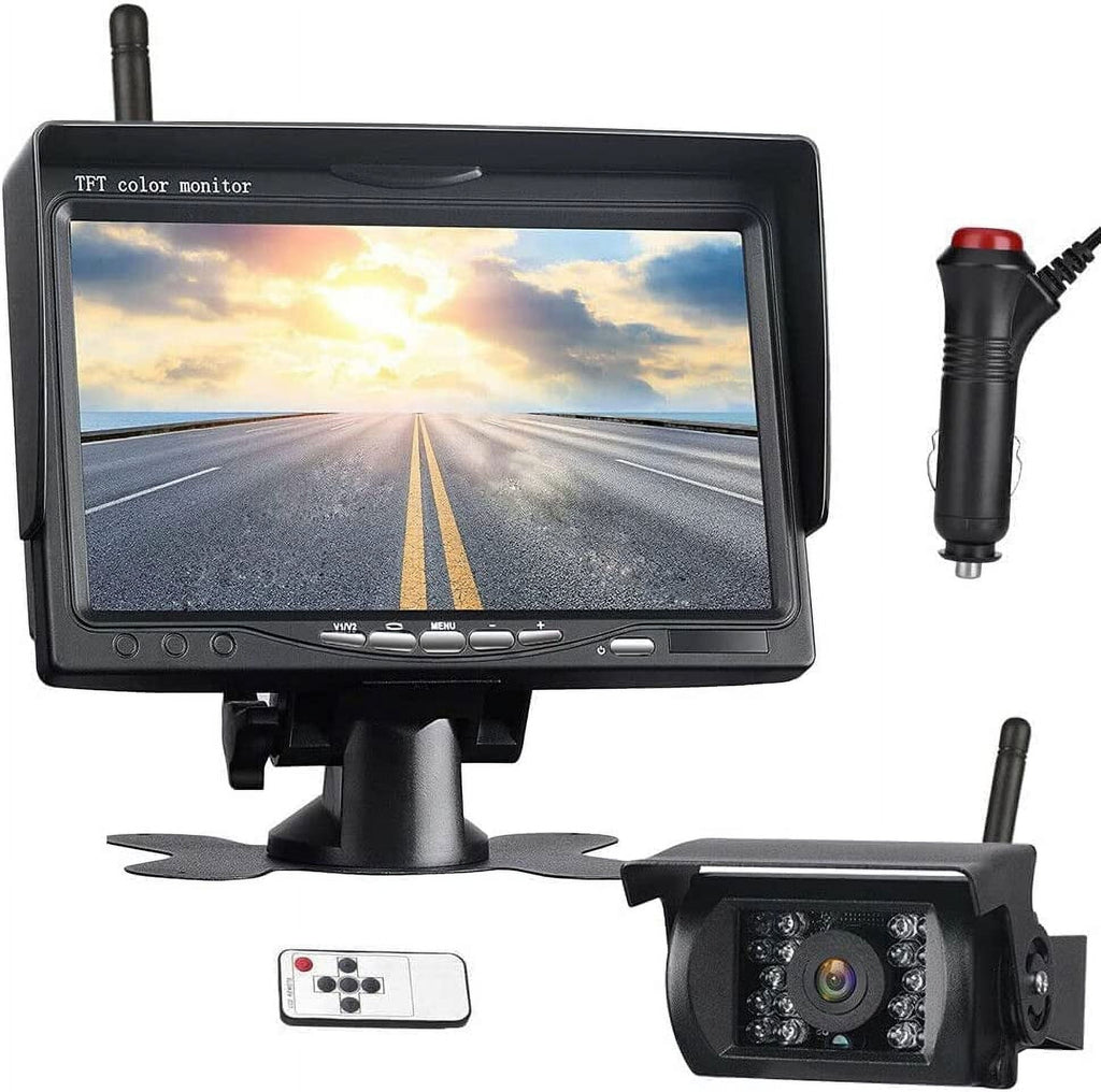 Bileeko RV Backup Camera System 7 inch Monitor Wireless Rear View Camera