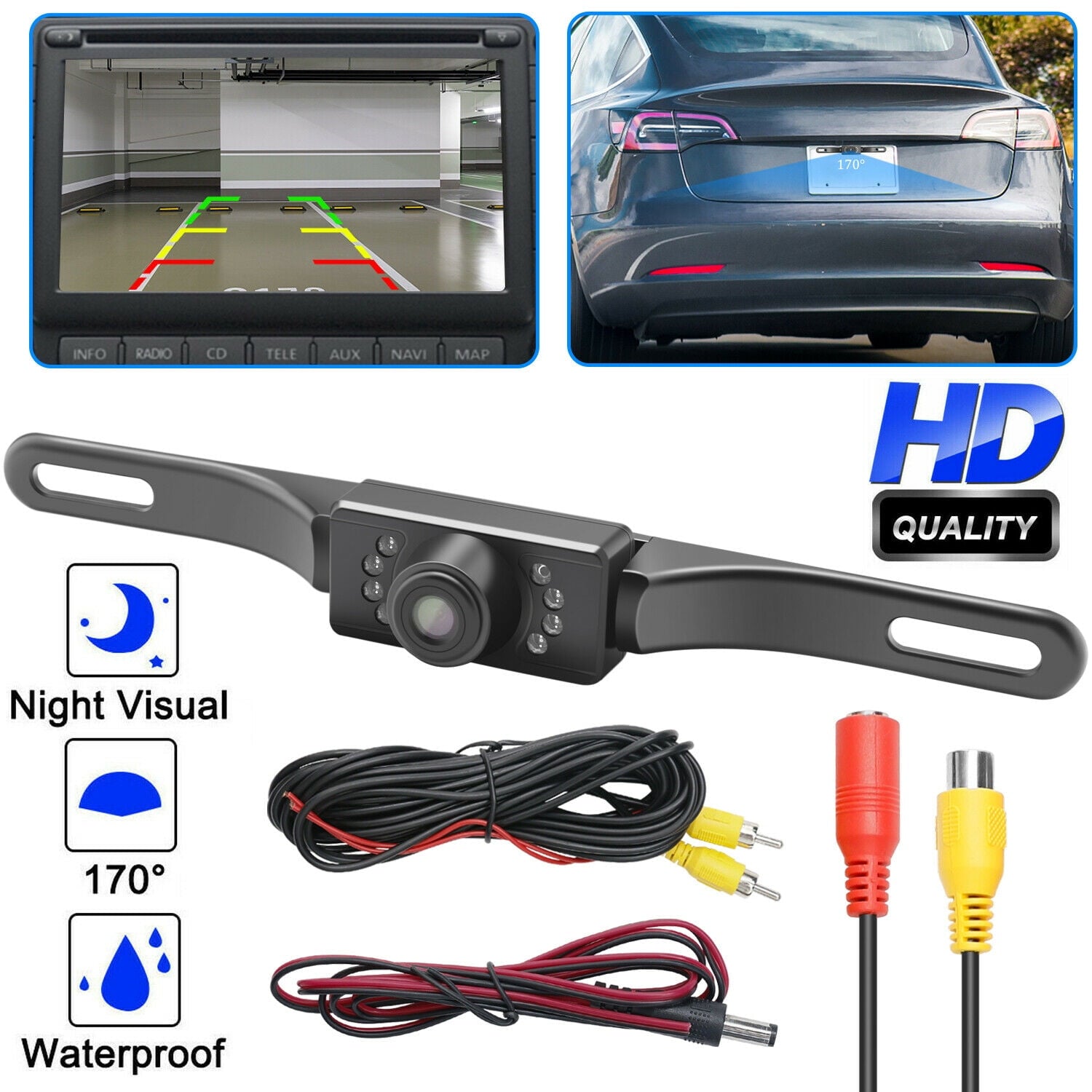 Black.Friday  Backup Camera Rear View Camera Universal for Pickup Truck Car SUV 170掳 Perfect Angle Night Vision Waterproof
