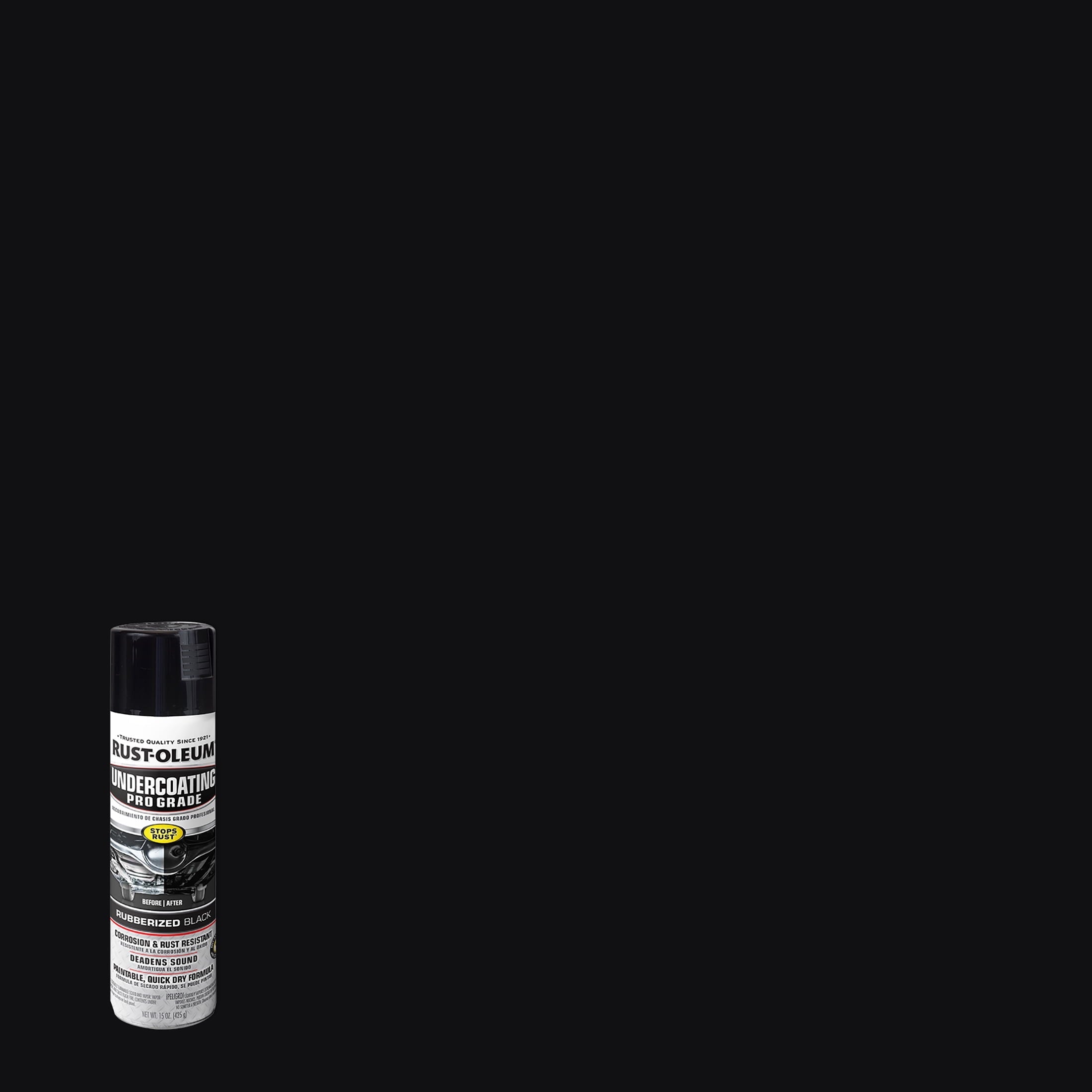 Black, Rust-Oleum Automotive Rubberized Undercoating Matte Spray paint-248656, 15 oz
