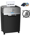Bonsen 24 Sheet Heavy Duty Cross Cut Shredder for Office | Commercial Shredder with 9 Gallons Bin
