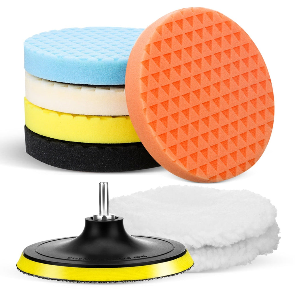 Buffing Polishing Pads, MATCC 8PCS 6 Inch Buffing Pads Kit, M14 Drill with Polishing Pads Kit for Car Buffer Polisher Compounding, Polishing and Waxing