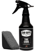CAR GUYS Tire Shine Spray , The Perfect Shine , Durable and User Friendly Tire Dressing , Long Lasting UV Protection , 18 Oz Kit with Applicator Pad 18 Ounces w/ Applicator