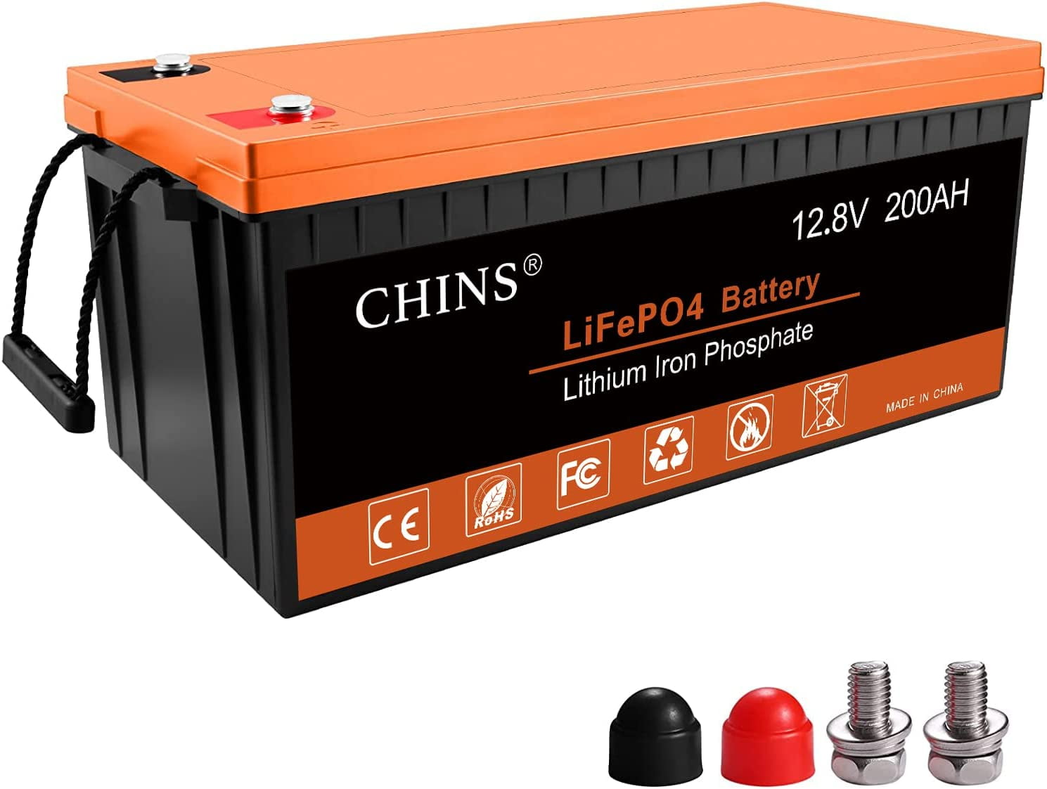 CHINS LiFePO4 Lithium Iron Battery 12V 200Ah for Boat Fishing
