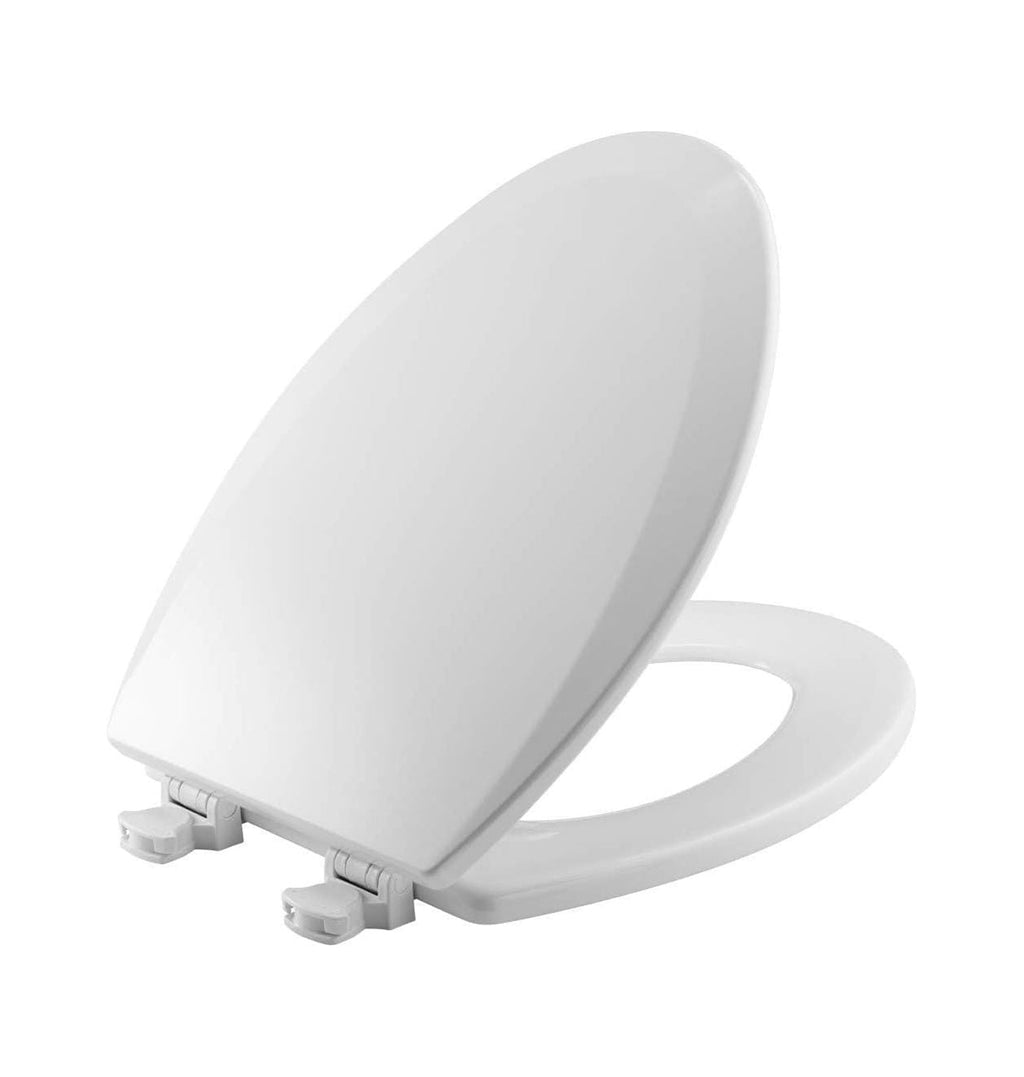 CHURCH 585EC 000 Toilet Seat with Easy Clean & Change Hinge, ELONGATED, Durable Enameled Wood, White