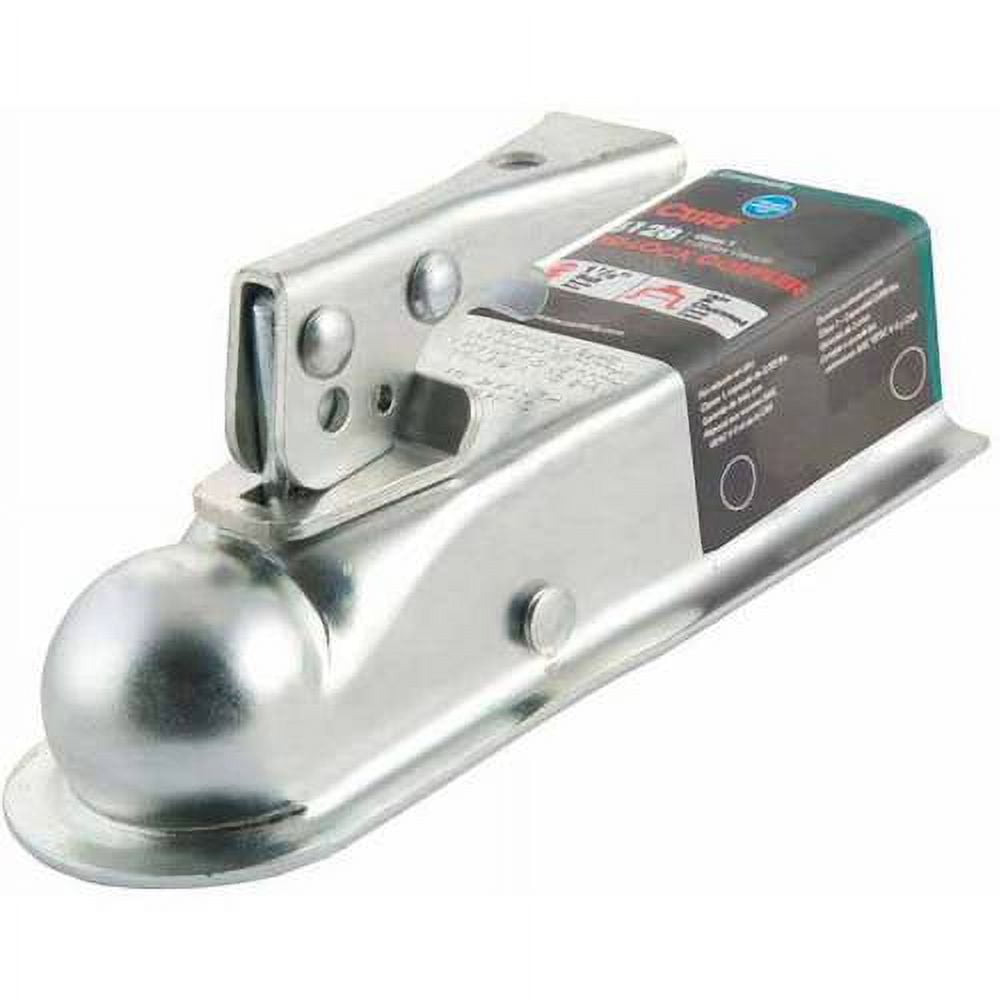 CURT 25128 Straight Tongue Trailer Coupler for 2-Inch Channel, 1-7/8-In Hitch Ball, 2,000 lbs