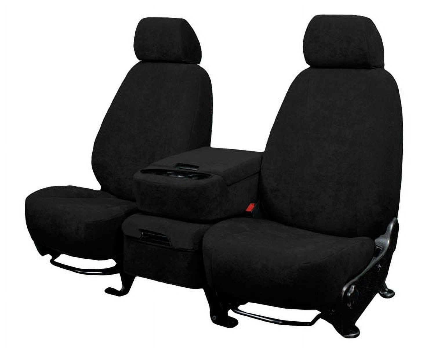 CalTrend Front Solid Bench MicroSuede Seat Covers for 1997-2000 Ford F-150-250 - FD108-01SA Black Insert and Trim