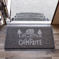 Camco Life is Better at The Campsite Camper/RV Scrub Rug/Door Mat | Looped PVC, Gray and White (53197)
