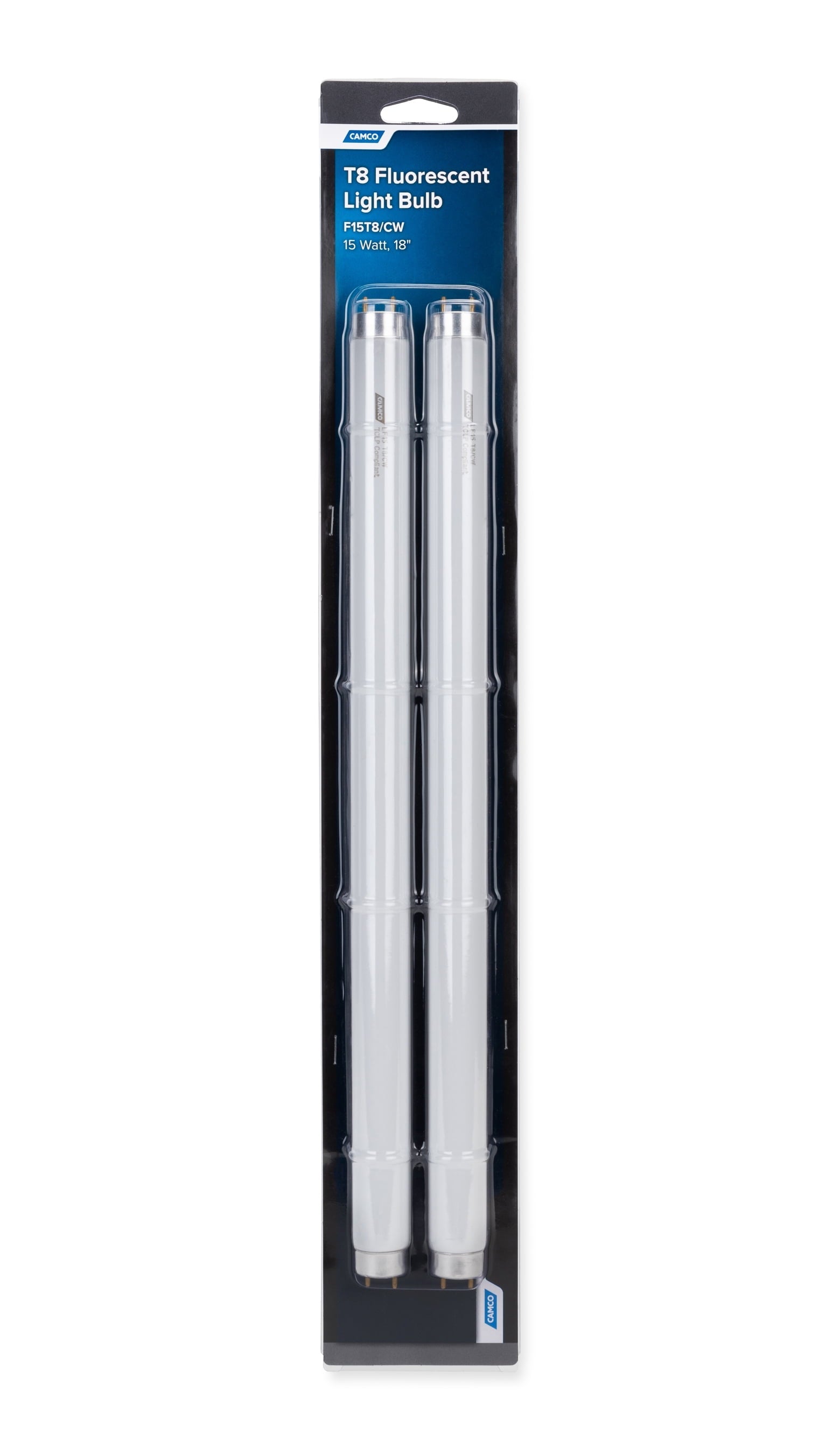 Camco Replacement Fluorescent Light Bulb |15 Watt, 18-inches | 2-Pack (54878)