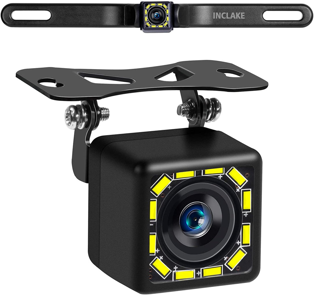 Car Backup Camera, Rear View Camera Ultra HD 12 LED Night Vision, Waterproof Reverse Camera, 140° Wide View Angel with Multiple Mount Brackets for Universal Cars, SUV, Trucks, RV
