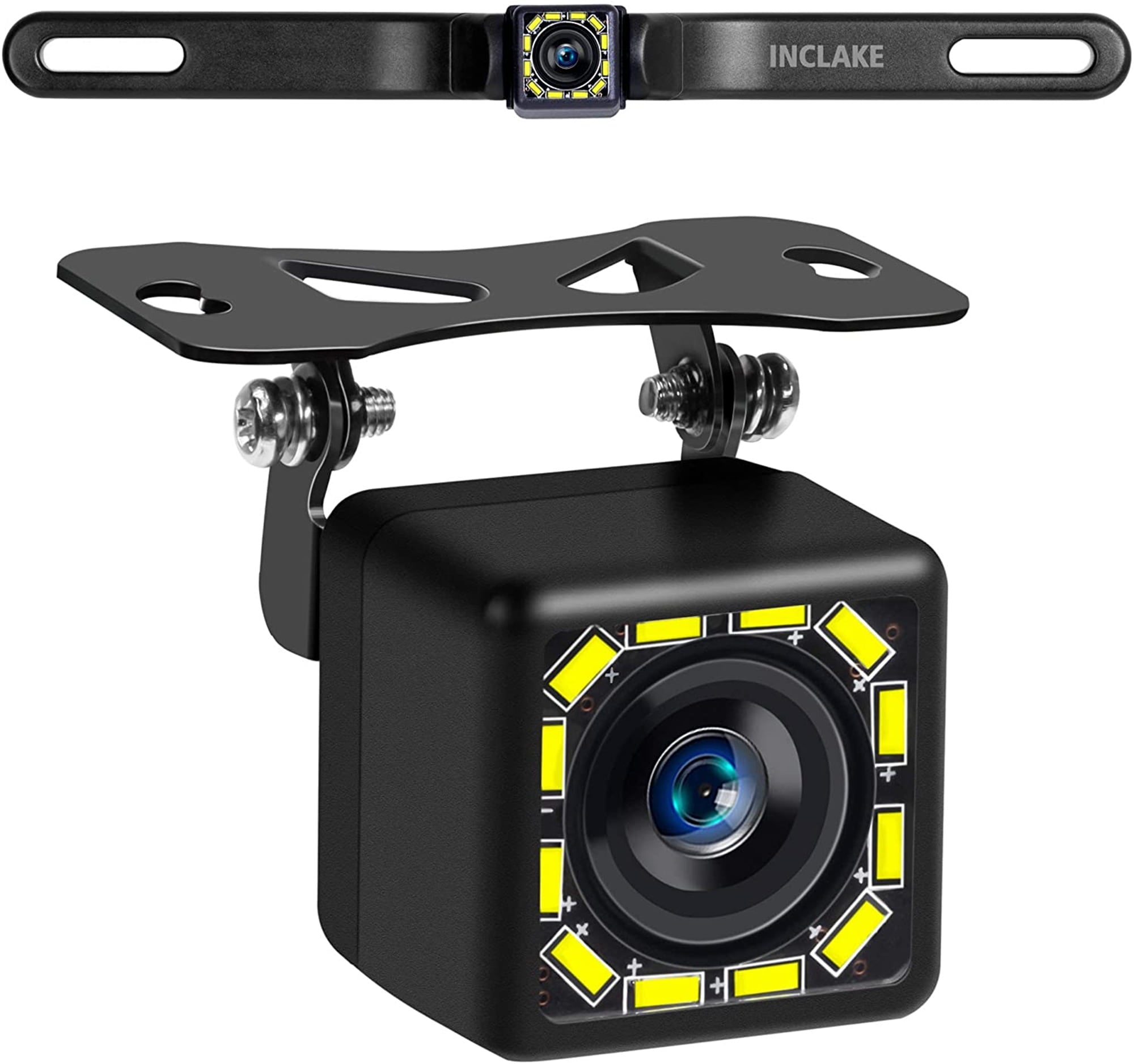 Car Backup Camera, Rear View Camera Ultra HD 12 LED Night Vision, Waterproof Reverse Camera, 140° Wide View Angel with Multiple Mount Brackets for Universal Cars, SUV, Trucks, RV