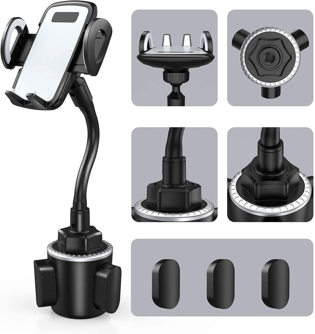 Car Cup Holder Phone Mount, Cup Holder Phone Holder for Car (Black)